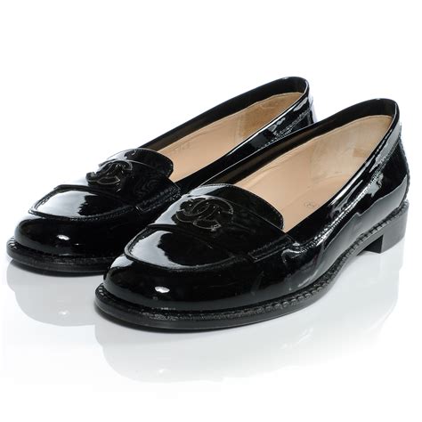 chanel patent leather loafer